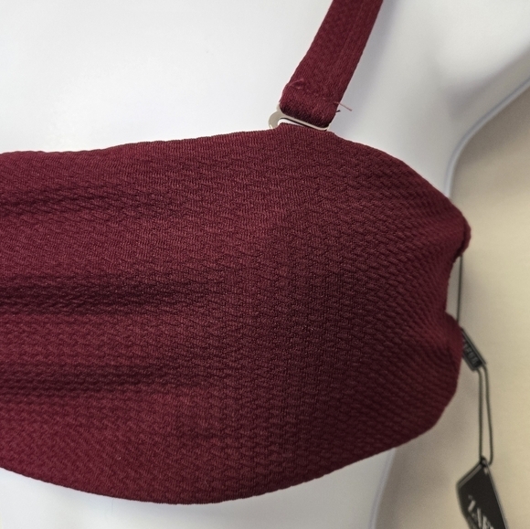 Zaful Bandeau 2 piece Bikini Set Wine Red S / 4 - Picture 4 of 12